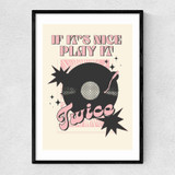 If It's Nice Play It Twice Retro Narrow Black Frame