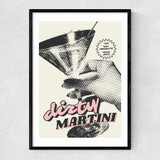 Retro Dirty Martini Narrow Black Frame