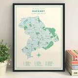 Hackney London Borough Map Unframed Print