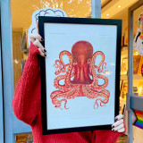 Vintage Octopus Medium Black Frame