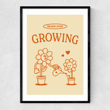 Never Stop Growing Narrow Black Frame