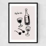 Wine Narrow Black Frame