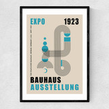 Blue Bauhaus Narrow Black Frame