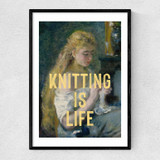 Knitting Is Life Narrow Black Frame