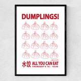 Dumplings Narrow Black Frame