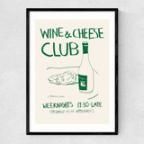 Wine Cheese Narrow Black Frame