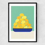 Sicily Lemons Narrow Black Frame