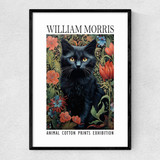 William Morris Black Cat Narrow Black Frame