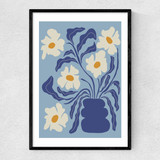 Blue Moon Flower Pot Narrow Black Frame