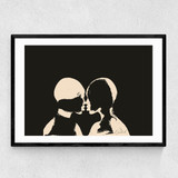 Silhouette Lovers (Dark) Narrow Black Frame