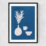 Cyanotype Still Life Studies I Narrow Black Frame