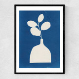 Cyanotype Still Life Studies II Narrow Black Frame