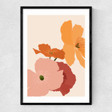 Autumn Wildflowers Narrow Black Frame