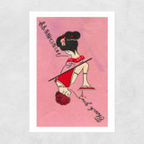 Pink Geisha Matchbox Unframed Print