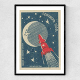 Space Matchbox Label 2 Narrow Black Frame
