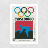 Moscow Olympics Cycling Matchbox Label Unframed Print