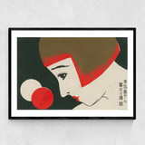 1920s Face Matchbox Label Narrow Black Frame