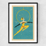 Aerial Woman Matchbox Narrow Black Frame