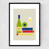 Les vins de France Narrow Black Frame