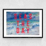 Seas The Day Narrow Black Frame