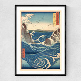 Famous Views of the Sixty-odd Provinces by Hiroshige Narrow Black Frame
