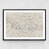 Carte du Ciel II by Aster Narrow Black Frame