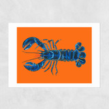 Lobster on Orange Unframed Print