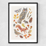 British Nature In Autumn Narrow Black Frame