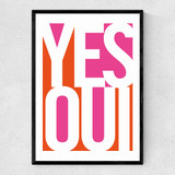 Yes Oui Narrow Black Frame