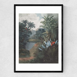 Tropical Lake Narrow Black Frame