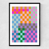 Quirky Checkerboard Narrow Black Frame