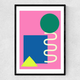 Playful Collage Narrow Black Frame