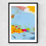 Red Poppies Field Abstract I Narrow Black Frame