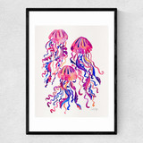 Magenta Jellyfish Narrow Black Frame