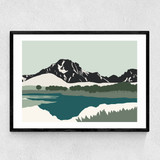Tetons Mount Moran Narrow Black Frame