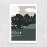 Alpine Tarn Hiker Unframed Print