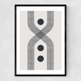 Abstract Lines Circle by The Crayon Studio Narrow Black Frame