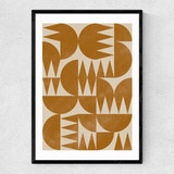 Woodblock Pattern Narrow Black Frame