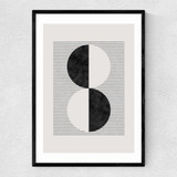 Abstract Circles Narrow Black Frame