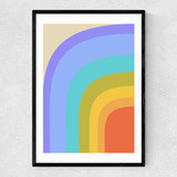 70s Rainbow Narrow Black Frame