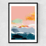 Abstract Landscape III Narrow Black Frame