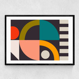 Geometric on Black II Narrow Black Frame
