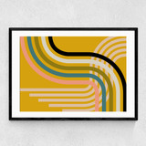 Mid-Century Curve Narrow Black Frame