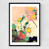 Citrus And Cacti Narrow Black Frame