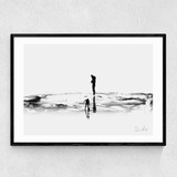 On the Beach Narrow Black Frame