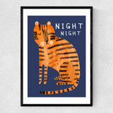 Night Night Tiger Narrow Black Frame