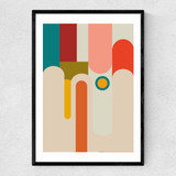 Mid Century Art Deco Narrow Black Frame