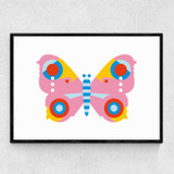 Pink Butterfly LS Narrow Black Frame