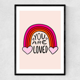 You Are Loved by Doodle by Meg Narrow Black Frame