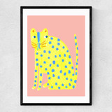 Big Spotty Cat Narrow Black Frame